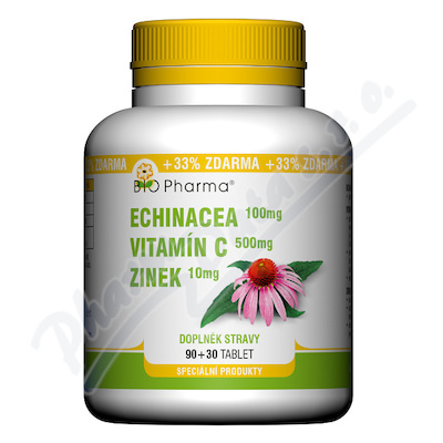 Echinacea 100mg+VitamínC 500mg+Zinek10mg tbl.90+30