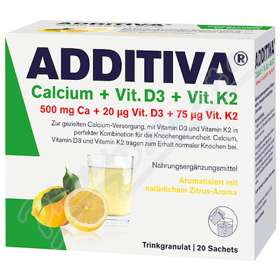 Additiva Calcium+vit.D3+vit.K2 nápoj citron 20x5g