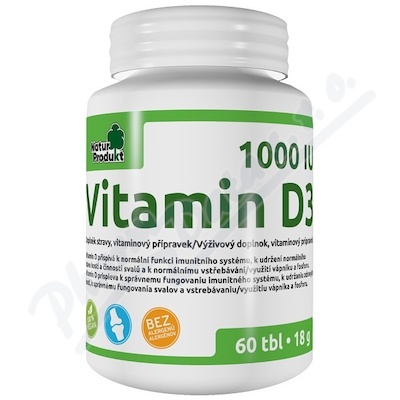 Naturprodukt Vitamin D3 1000 IU tbl.60