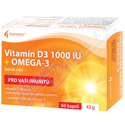 Vitamín D3 1000 IU+Omega-3 cps.60