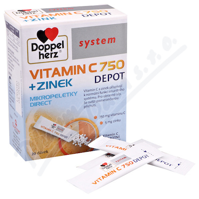 Doppel herz Vitamin C 750+Zinek Depot 20 sáčků