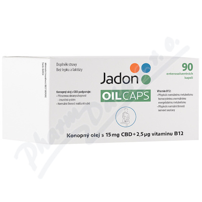 Jadon OIL CAPS konop.olej 15mg CBD+vit.B12 cps.90