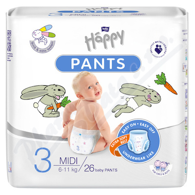 Happy Pants Midi plenkové kalhotky 26ks