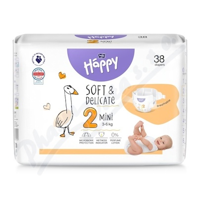 Happy Soft&Delicate 2 dětské pleny 3-6kg 38ks