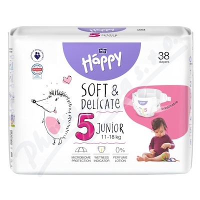 Happy Soft&Delicate 5 dětské pleny 11-18kg 38ks