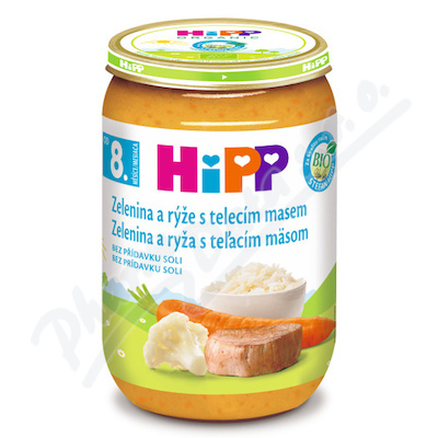 HiPP JUNIOR BIO Zelenina s rýží a telecím mas.220g