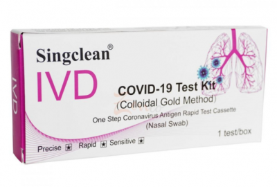 Hangzhou Singclean COVID-19 Antigen Test Kit z přední části nosu 1 ks