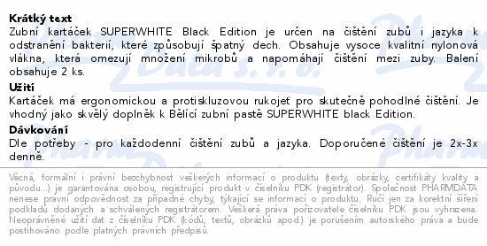 SUPERWHITE Black Edition zubní kartáček MEDIUM 2ks