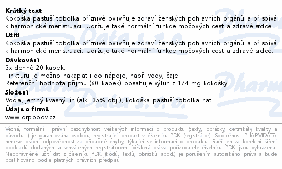Dr.Popov Kapky bylinné Kokoška past.tobolka 50ml